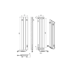 Sèche-serviettes électrique BOSTON 230x1200 avec minuterie ECO, 180W, Noir
