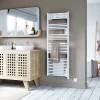 Sèche-serviettes électrique à inertie fluide Sauter Marapi tactile blanc 750W + soufflerie 1000W