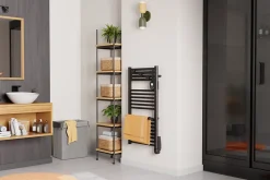 Sèche-serviettes électrique 750 W noir à inertie fluide, Noirot Actibain