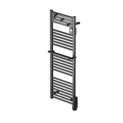 Sèche-serviettes électrique 750 W noir à inertie fluide, Noirot Actibain