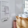 Sèche-serviettes électrique GoodHome Loreto blanc 500W + Soufflerie amovible GoodHome Acilia blanc 500W