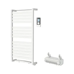 Sèche-serviettes électrique GoodHome Loreto blanc 500W + Soufflerie amovible GoodHome Acilia blanc 500W