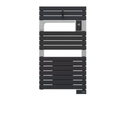 Sèche-serviettes électrique à inertie fluide Sauter Asama connectable anthracite 500W + soufflerie 1000W