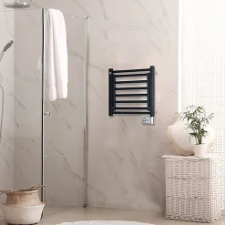 Sèche-serviettes électrique à inertie fluide Deltacalor Papillon1 150W noir