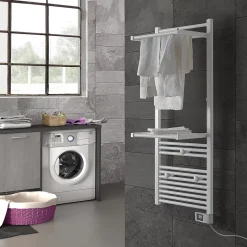 Sèche-serviettes électrique à inertie fluide Deltacalor Papillon2 750W blanc