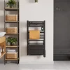 Sèche-serviettes électrique 500 W noir à inertie fluide + soufflerie 1000 W - Noirot Actibain