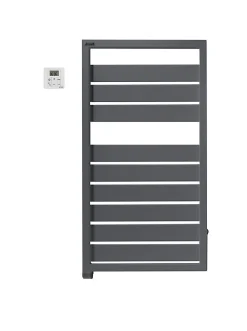 Sèche-serviettes électrique à inertie fluide Acova Astrakan anthracite 500W