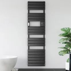 Sèche-serviettes électrique Adélis étroit avec soufflerie anthracite 1750W
