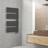 Sèche-serviettes électrique asymétrique Deltacalor 500W anthracite 5m²