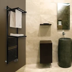 Sèche-serviettes électrique à inertie fluide Deltacalor Papillon2 500W noir