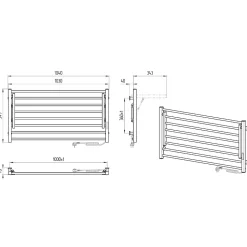 Sèche-serviettes électrique ASTOR 1000x540 avec minuterie ECO, 225W, Blanc