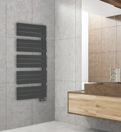 Sèche-serviettes électrique asymétrique Deltacalor 750W anthracite 7.5m²