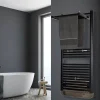 Sèche-serviettes électrique à inertie fluide Deltacalor Stendino 500W + soufflerie 1000W noir