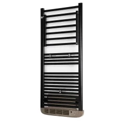 Sèche-serviettes électrique à inertie fluide Deltacalor Stendino 500W + soufflerie 1000W noir
