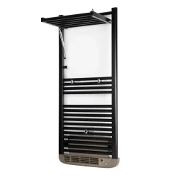 Sèche-serviettes électrique à inertie fluide Deltacalor Stendino 500W + soufflerie 1000W noir
