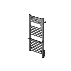Sèche-serviettes électrique 500 W noir à inertie fluide, Noirot Actibain