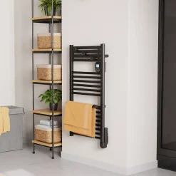 Sèche-serviettes électrique 500 W noir à inertie fluide, Noirot Actibain