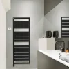 Sèche-serviettes électrique à inertie fluide Acova Astrakan + Air noir 750W + soufflerie 1000W