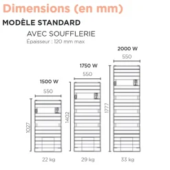 Sèche-serviettes Riviera 2 avec soufflerie 1500W gris roche - THERMOR - 498518