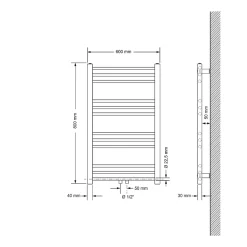 Sèche-Serviettes Sahara Non Electrique - 600 x 800 mm - Blanc