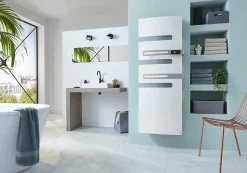 Sèche-serviettes SERENIS PREMIUM connecté soufflant mat à gauche 750 + 1000W blanc carat - ATLANTIC - 850658