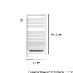 Sèche-serviettes soufflant électrique Acova Astrakan +Air 500 + soufflerie 1000W blanc