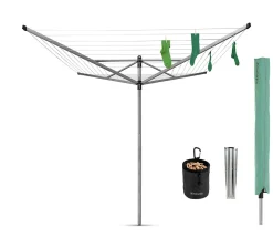 Séchoir à linge parapluie rotatif 50 m d'étendage Lift-O-Matic Brabantia