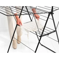 Séchoir à linge pliant noir 20 m d'étendage, Brabantia Hangon