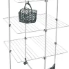 Séchoir à linge Tour 3 niveaux 68 cm avec panier à pinces