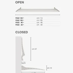 Séchoir alu mural blanc pliant 116x50x10cm Foxydry Fold 120