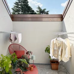 Séchoir alu mural blanc pliant 116x50x10cm Foxydry Fold 120