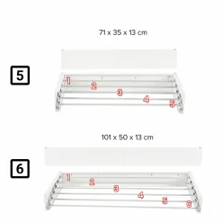 Séchoir alu mural blanc pliable 101x50x13cm Foxydry Hide 100