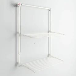 Séchoir mural 2 grilles blanc 152x52x137 cm alu Foxydry Wall Plus 150