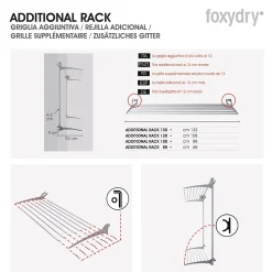 Séchoir mural 2 grilles blanc 128x52x137 cm alu Foxydry Wall Plus 120