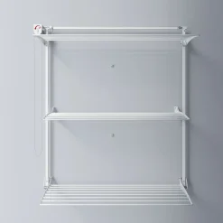 Séchoir mural 3 grilles pliables blanc 128x52x137 cm alu Foxydry Tower 120