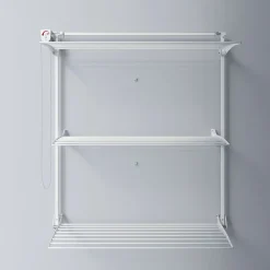 Séchoir mural 3 grilles pliables blanc 152x52x137 cm alu Foxydry Tower 150