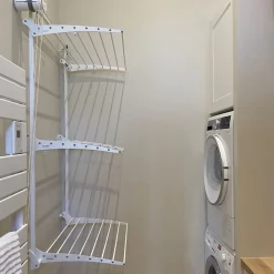 Séchoir mural 3 grilles pliables blanc 152x52x137 cm alu Foxydry Tower 150