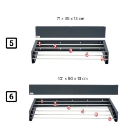 Séchoir mural alu pliable 101x50x13cm anthracite Foxydry Hide 100