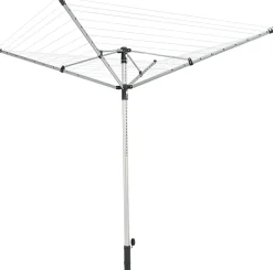 Séchoir parapluie extérieur, 50 m d'étendage, noir et gris, Leifheit LinoPush 500