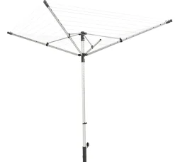 Séchoir parapluie extérieur avec housse de protection, 50 m d'étendage, noir et gris, LinoLift 500 Leifheit
