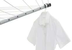 Séchoir parapluie extérieur avec housse de protection, 50 m d'étendage, noir et gris, LinoLift 500 Leifheit