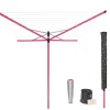 Séchoir parapluie rotatif 50m d'étendage, rose, Brabantia Lift'O Matic