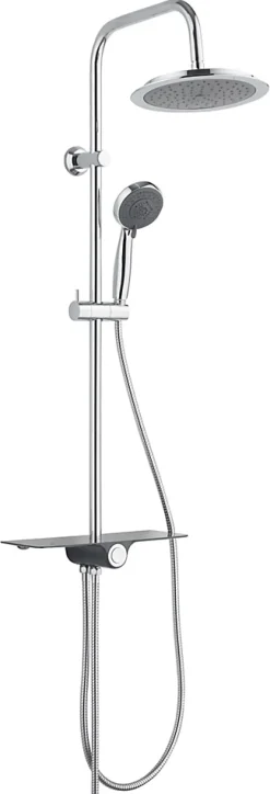 SCHÜTTE AQUASTAR système de douche avec tablette chromé/anthracite