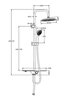 SCHÜTTE AQUASTAR système de douche avec tablette chromé/blanc