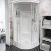 Schulte cabine de douche intégrale - 92x92x216 cm - arrondie - verre 4 mm - cabine de douche complète - blanc - Helgoland III