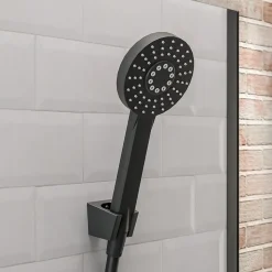 Schulte cabine de douche intégrale 90x90x215 cm - porte à pivot - montage réversible - verre de sécurite 5 mm - noir - Jersey