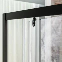 Schulte cabine de douche intégrale 90x90x215 cm - porte à pivot - montage réversible - verre de sécurite 5 mm - noir - Jersey