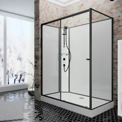 Schulte cabine de douche intégrale - porte coulissante ouverture vers la gauche - 120x90 cm - verre 5 mm