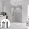 Schulte pack de 2 panneaux muraux 100x210cm+3 profilés alu - revêtement - DécoDesign DÉCOR pierre gris-clair