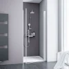 Schulte porte pivotante - 90x192 - réversible - anticalcaire - transparent - profilé blanc